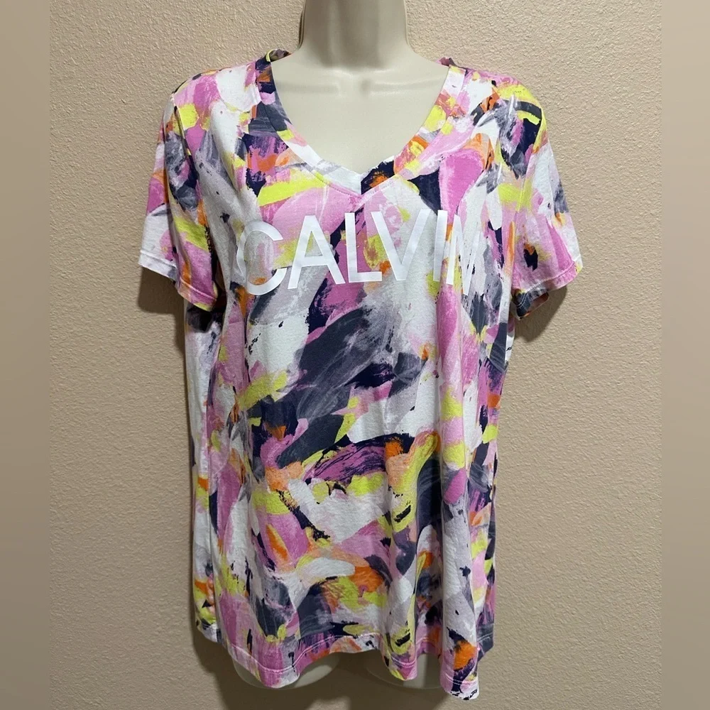 CALVIN KLEIN PERFORMANCE V-Neck Tee, Size XL